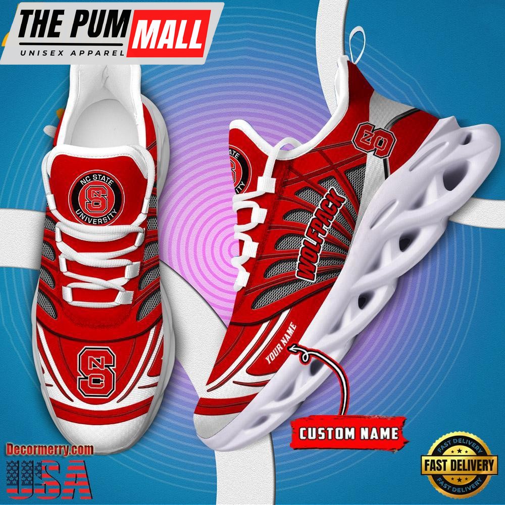 NCAA NC State Wolfpack Custom Name Design Max Soul Shoes Sneaker