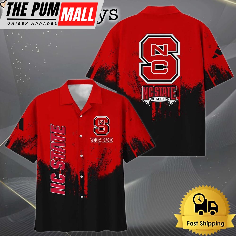 NCAA NC State Wolfpack Paint Splatter Custom Hawaiian Shirt
