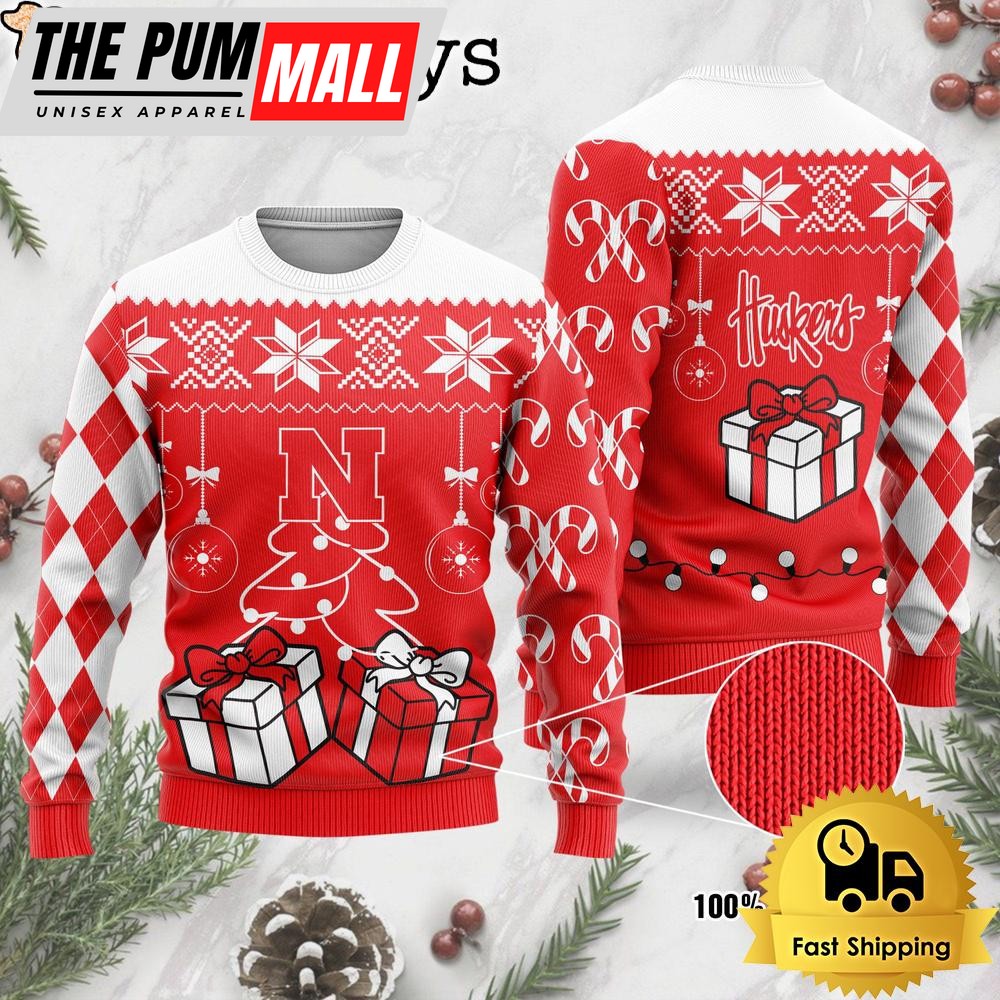 NCAA Nebraska Cornhuskers Tree Christmas Ugly Sweater