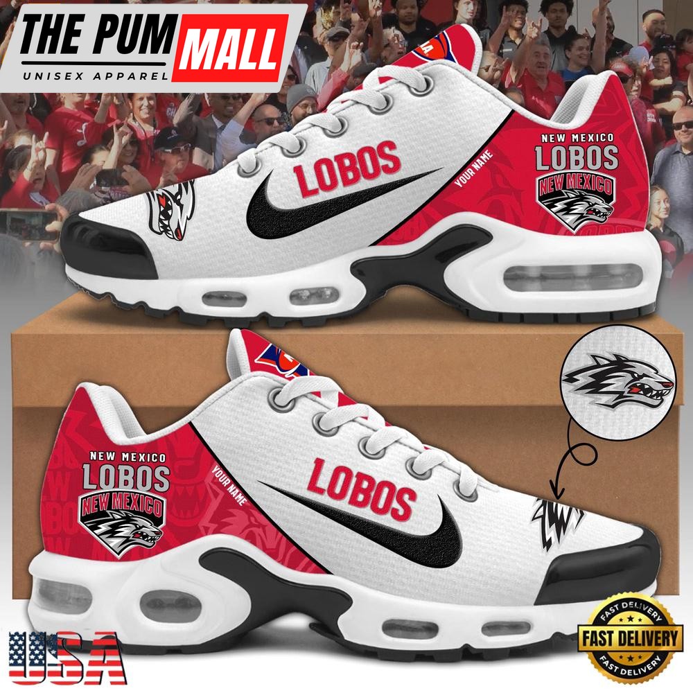 NCAA New Mexico Lobos Football Mascot Symbol Custom Name New Design Air Max Plus Shoes