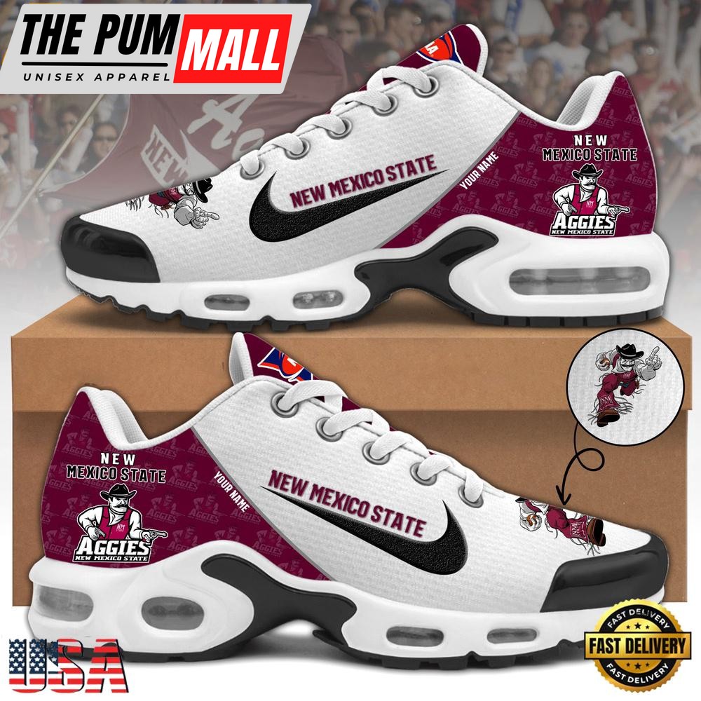 NCAA New Mexico State Football Mascot Symbol Custom Name New Design Air Max Plus Shoes