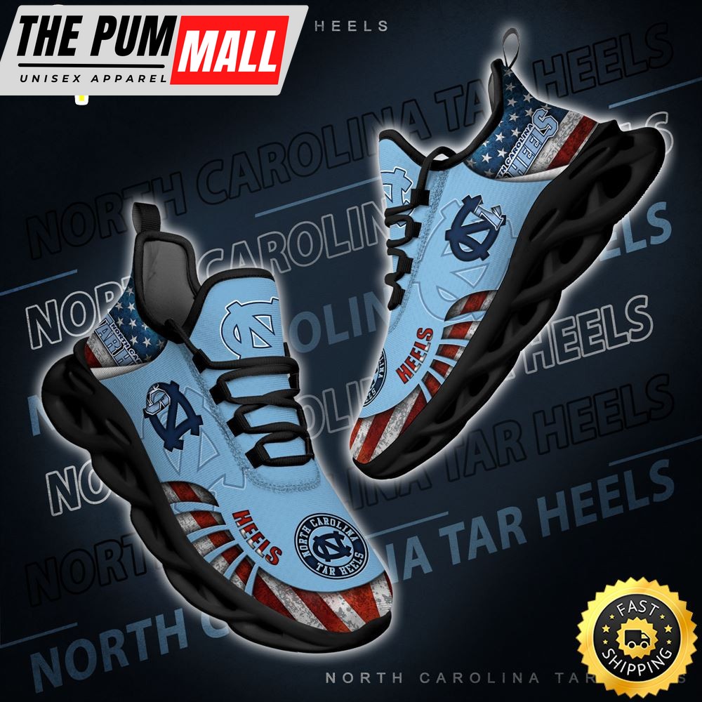 NCAA North Carolina Tar Heels Black And White Clunky Shoes New Style For Fans