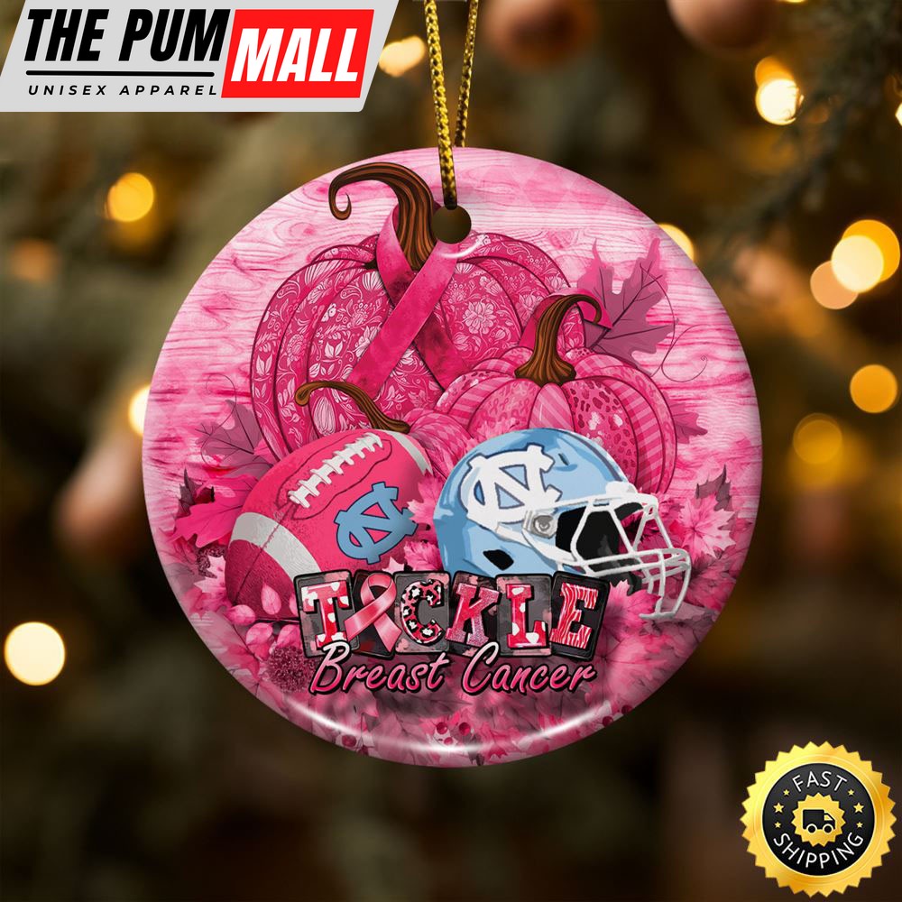NCAA North Carolina Tar Heels Breast Cancer And Sport Team Ceramic Ornament Limited Edition