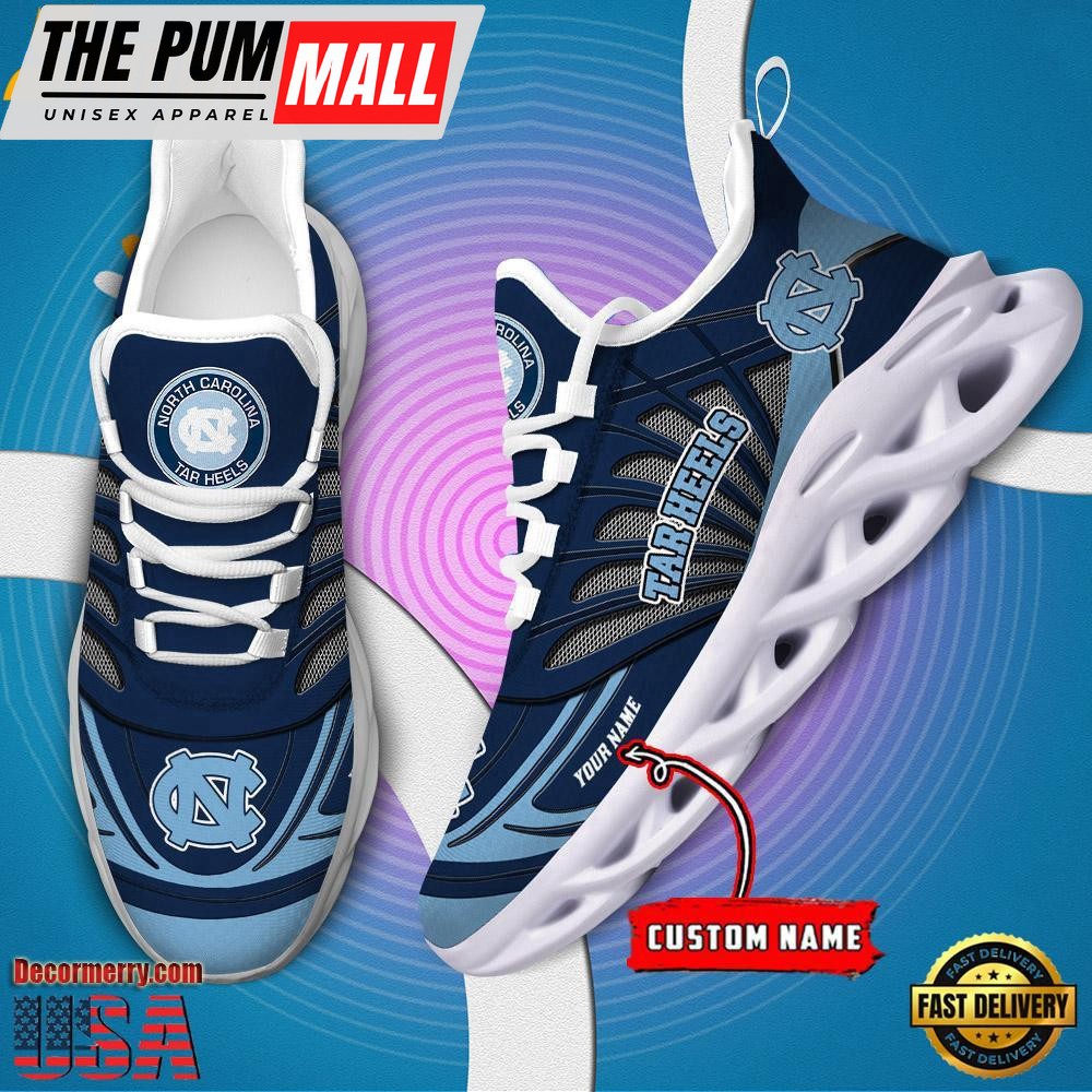 NCAA North Carolina Tar Heels Custom Name Design Max Soul Shoes Sneaker