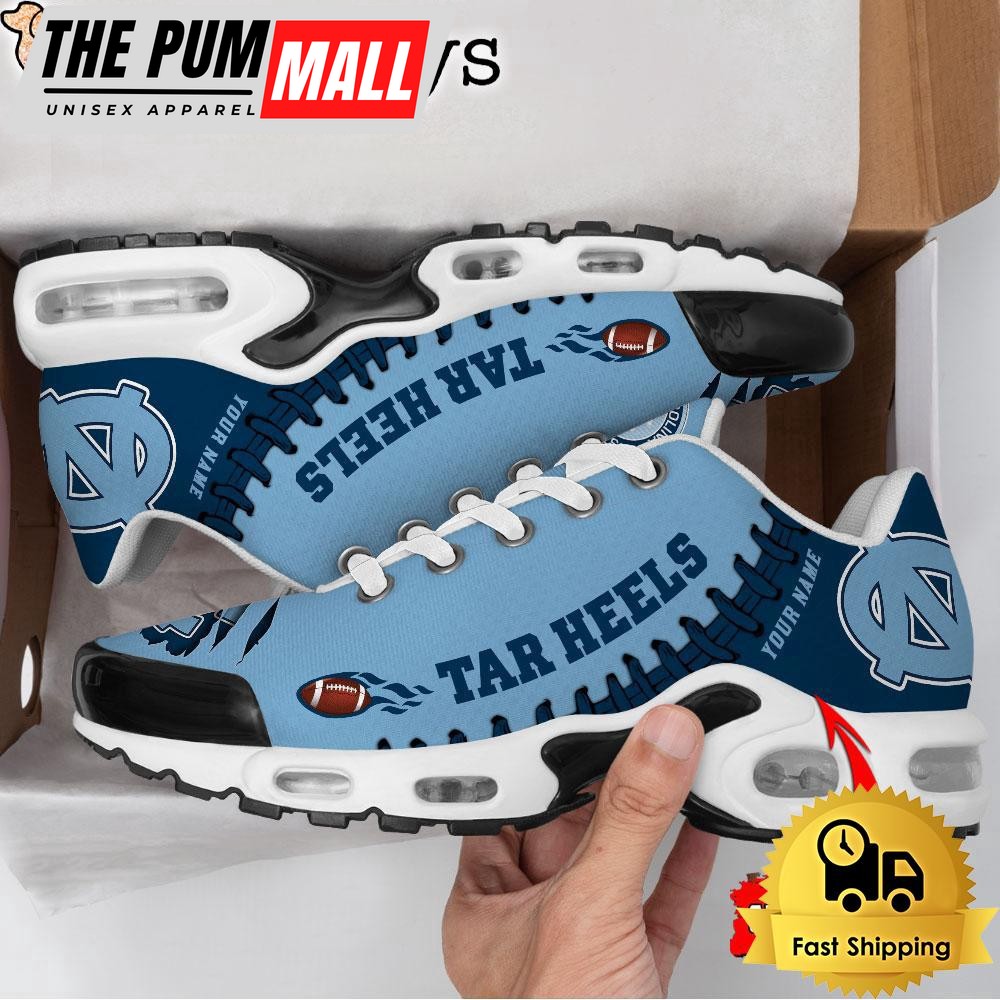 NCAA North Carolina Tar Heels Football Custom Air Max Plus Shoes