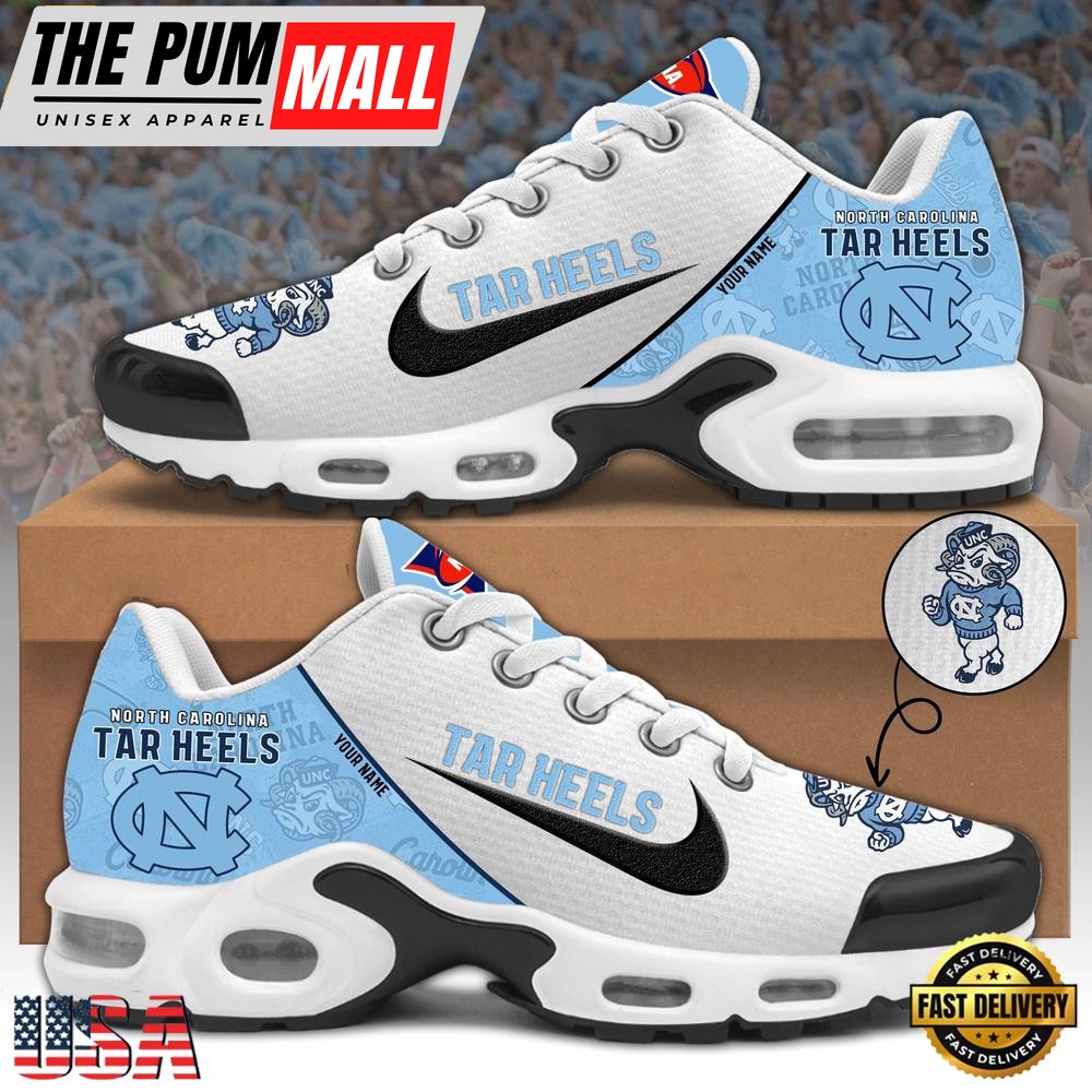 NCAA North Carolina Tar Heels Football Mascot Symbol Custom Name New Design Air Max Plus Shoes