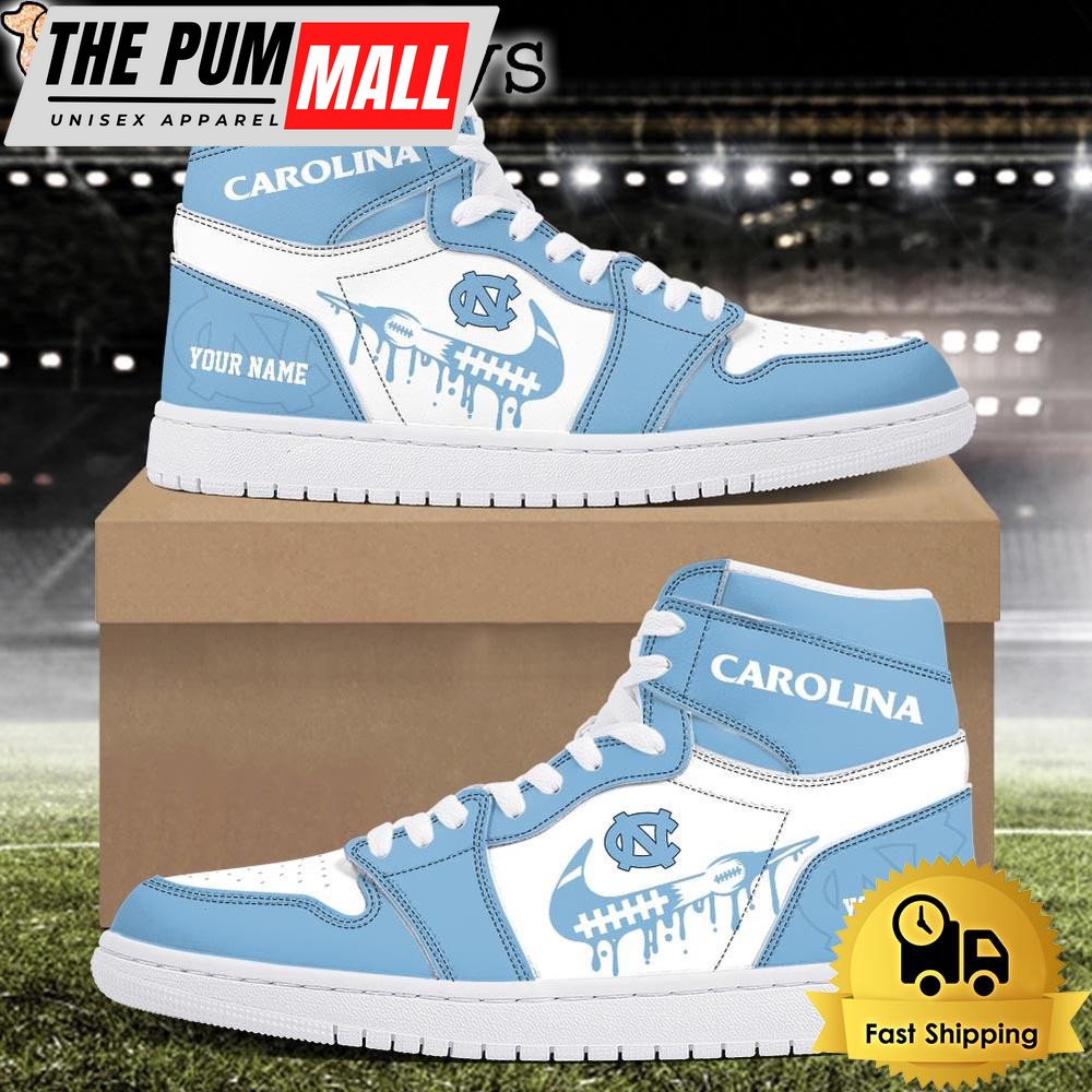 NCAA North Carolina Tar Heels Grunge Style Custom Air Jd 1 Shoes