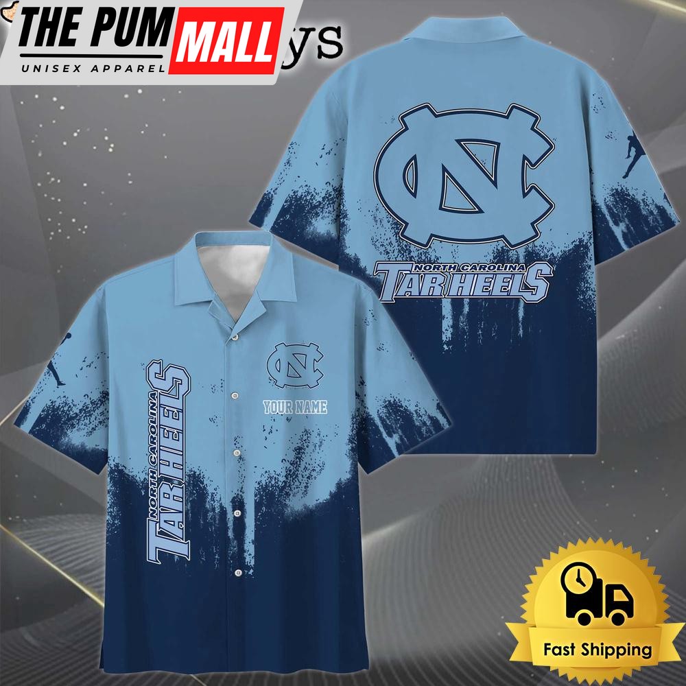 NCAA North Carolina Tar Heels Paint Splatter Custom Hawaiian Shirt