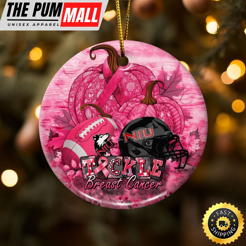 NCAA Northern Illinois Huskies Breast Cancer And Sport Team Ceramic Ornament Limited Edition