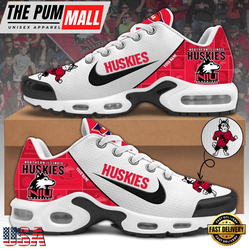 NCAA Northern Illinois Huskies Football Mascot Symbol Custom Name New Design Air Max Plus Shoes