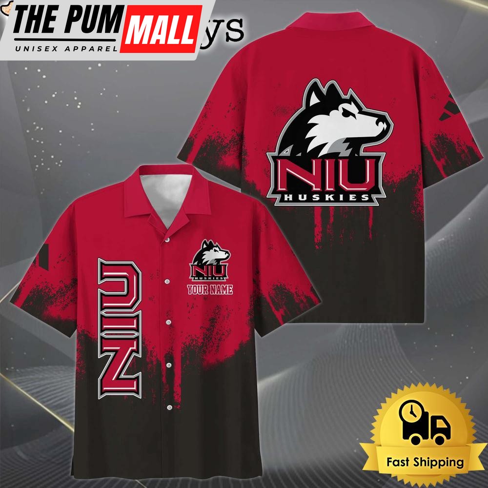 NCAA Northern Illinois Huskies Paint Splatter Custom Hawaiian Shirt