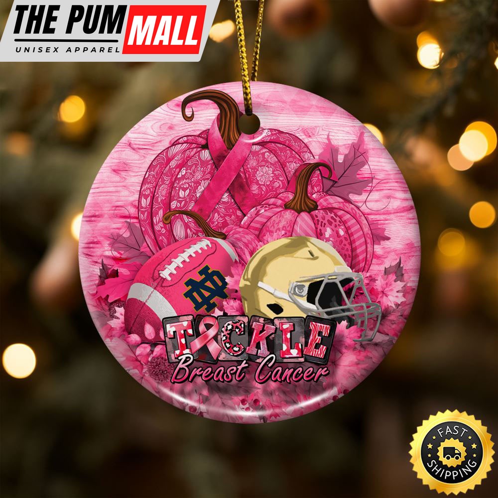 NCAA Notre Dame Fighting Irish Breast Cancer And Sport Team Ceramic Ornament Limited Edition