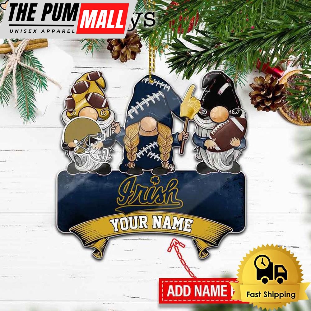 NCAA Notre Dame Fighting Irish Custom Gnome Christmas Ornament Limited Edition
