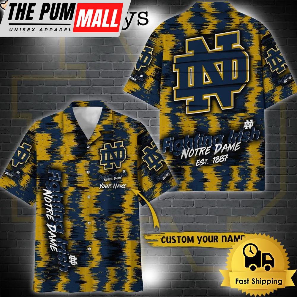 NCAA Notre Dame Fighting Irish Custom Ikat Hawaiian Shirt