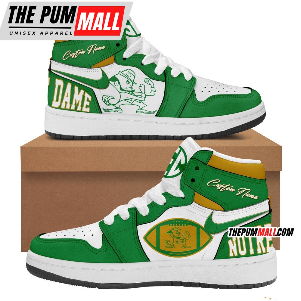 NCAA Notre Dame Fighting Irish Football Air Jd 1 Hightop Shoes