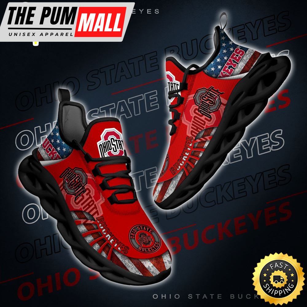 NCAA Ohio State Buckeyes Black And White Clunky Shoes New Style For Fans