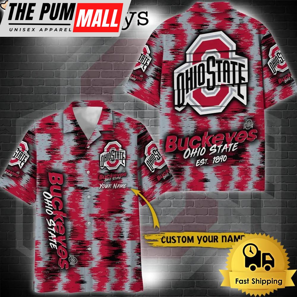 NCAA Ohio State Buckeyes Custom Ikat Hawaiian Shirt