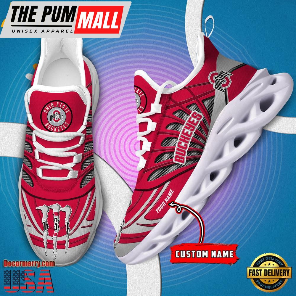 NCAA Ohio State Buckeyes Custom Name Design Max Soul Shoes Sneaker