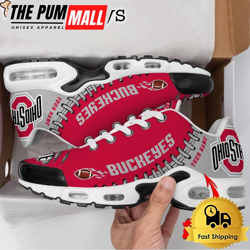 NCAA Ohio State Buckeyes Football Custom Air Max Plus Shoes