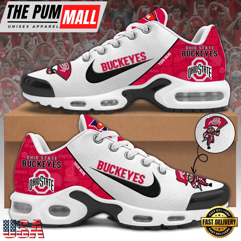 NCAA Ohio State Buckeyes Football Mascot Symbol Custom Name New Design Air Max Plus Shoes