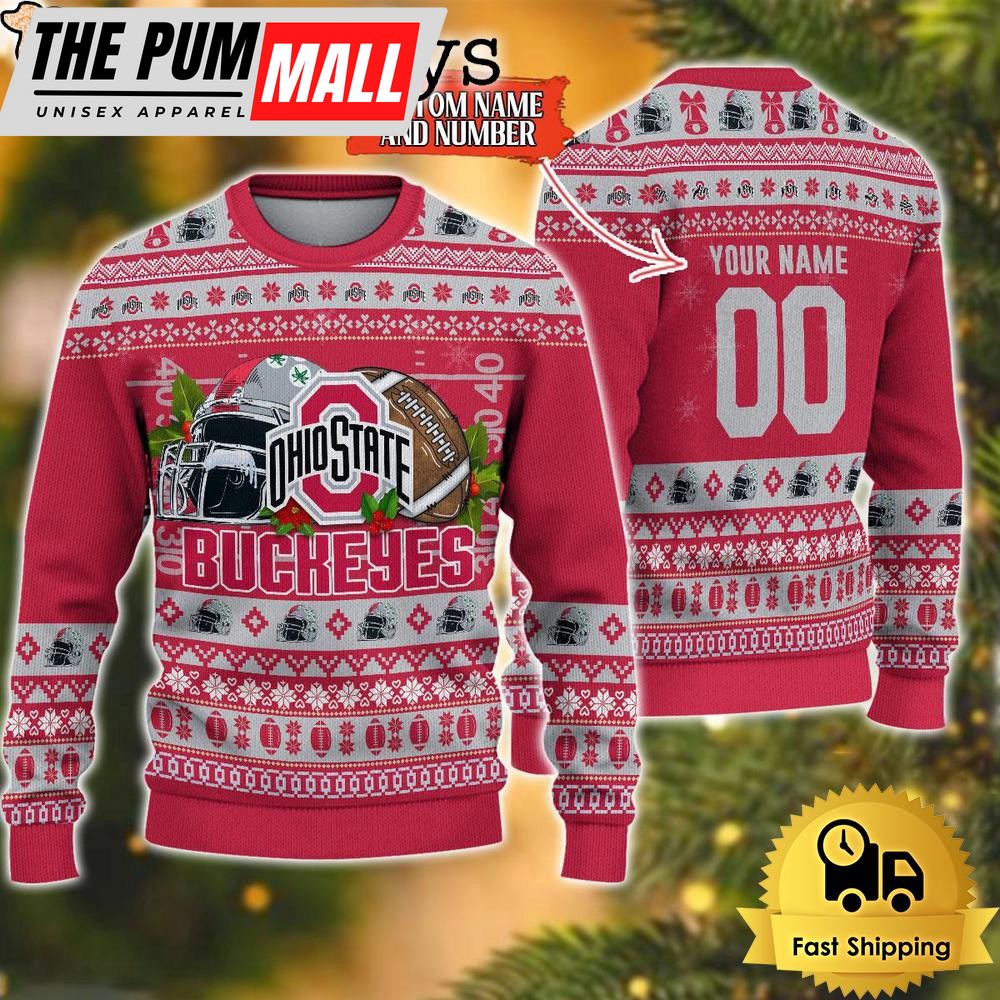 NCAA Ohio State Buckeyes Logo Football Ugly Christmas Sweater