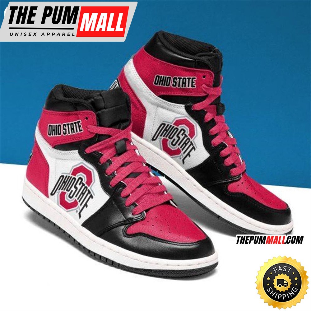 NCAA Ohio State Buckeyes Red White Air Jd 1 High Sneakers