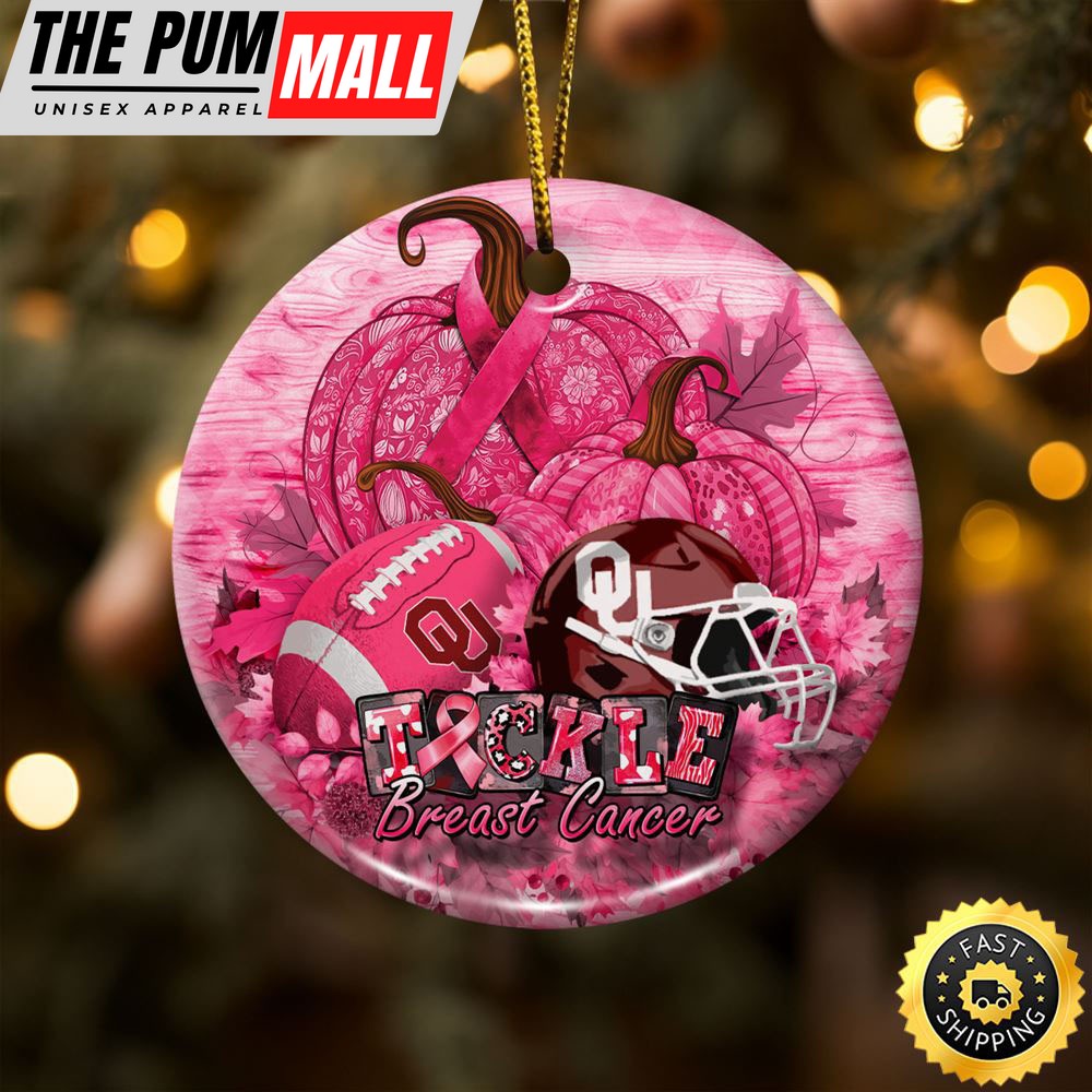 NCAA Oklahoma Sooners Breast Cancer And Sport Team Ceramic Ornament Limited Edition