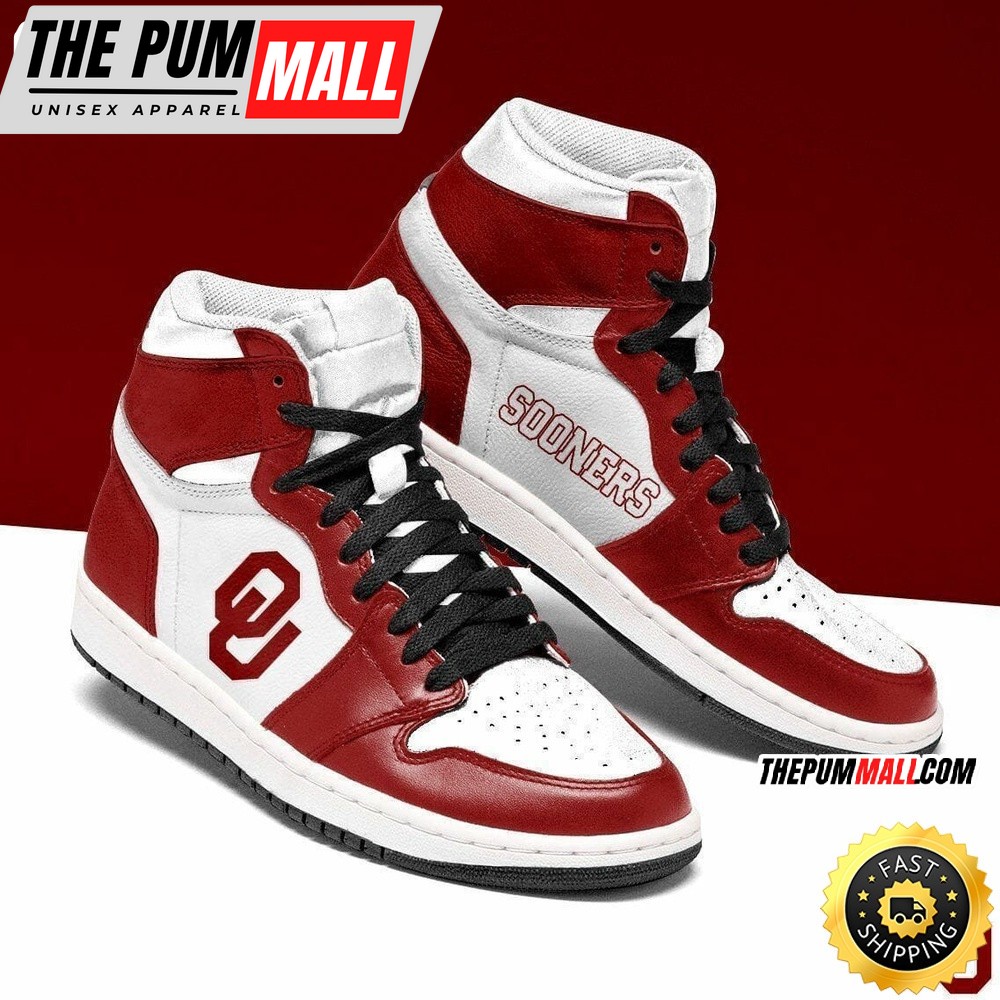 NCAA Oklahoma Sooners Crimson White Air Jd 1 High Sneakers