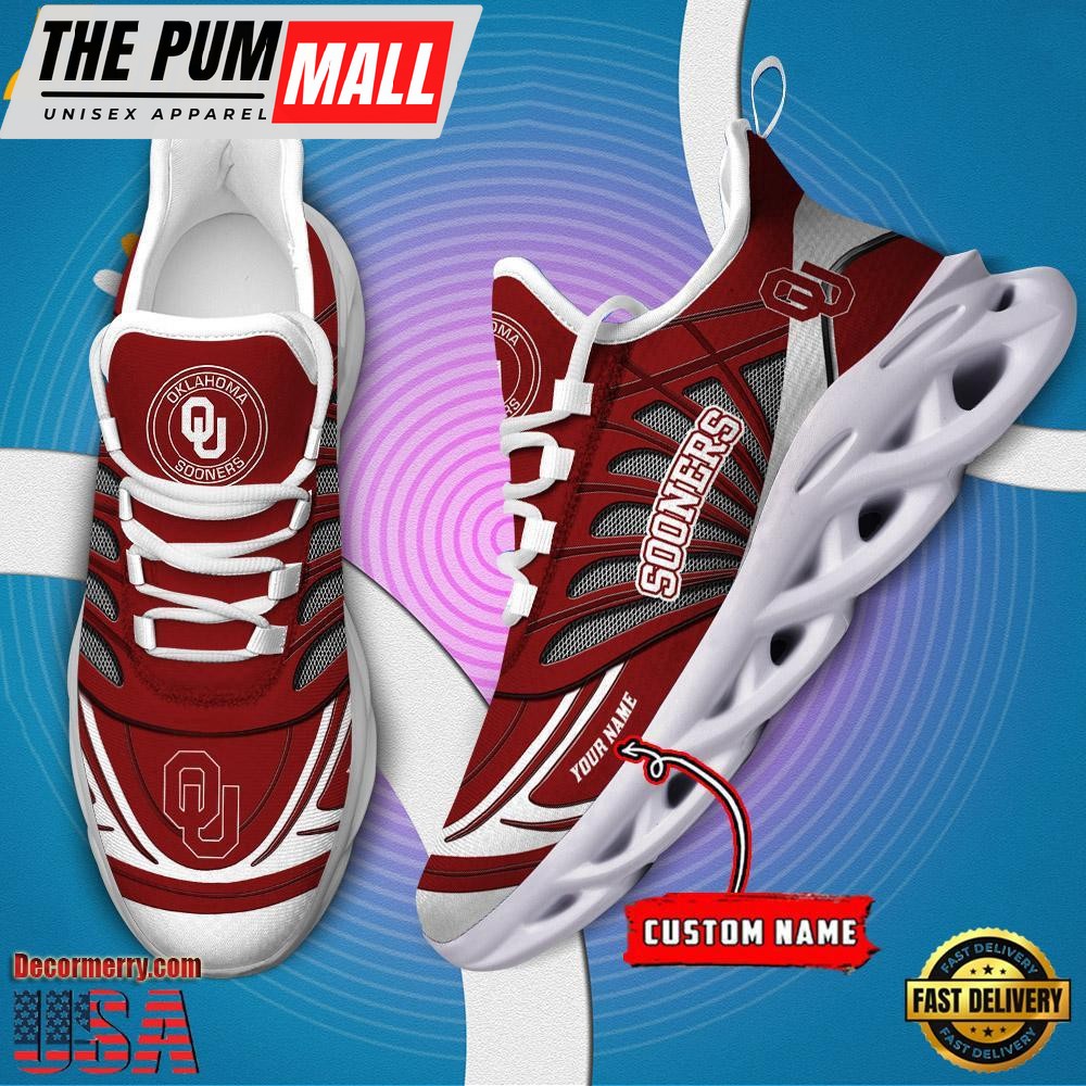 NCAA Oklahoma Sooners Custom Name Design Max Soul Shoes Sneaker