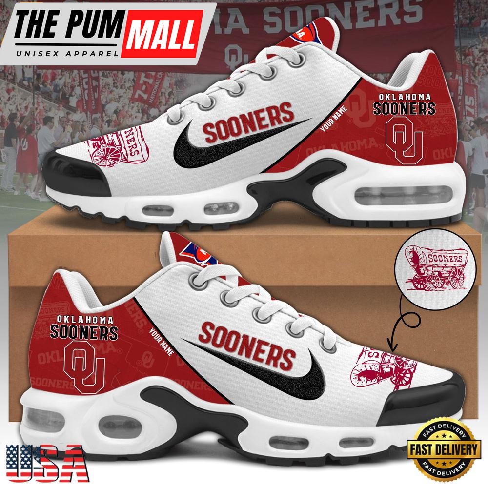 NCAA Oklahoma Sooners Football Mascot Symbol Custom Name New Design Air Max Plus Shoes