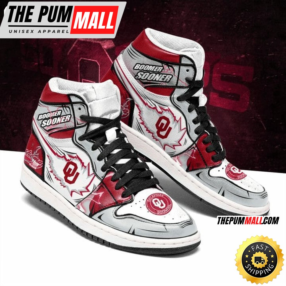 NCAA Oklahoma Sooners Grey Crimson Air Jd 1 High Sneakers