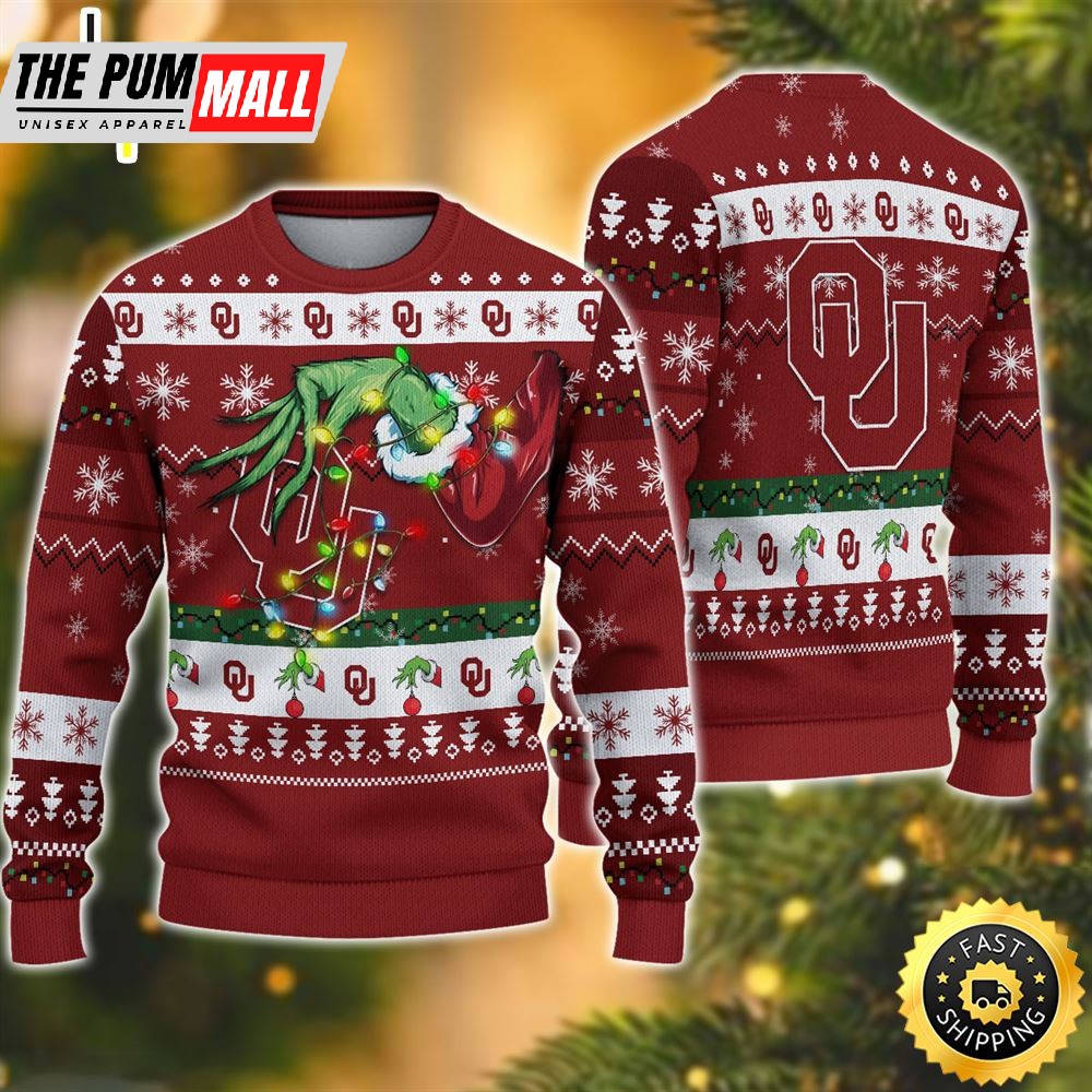 NCAA Oklahoma Sooners Grinch Christmas Ugly Sweater