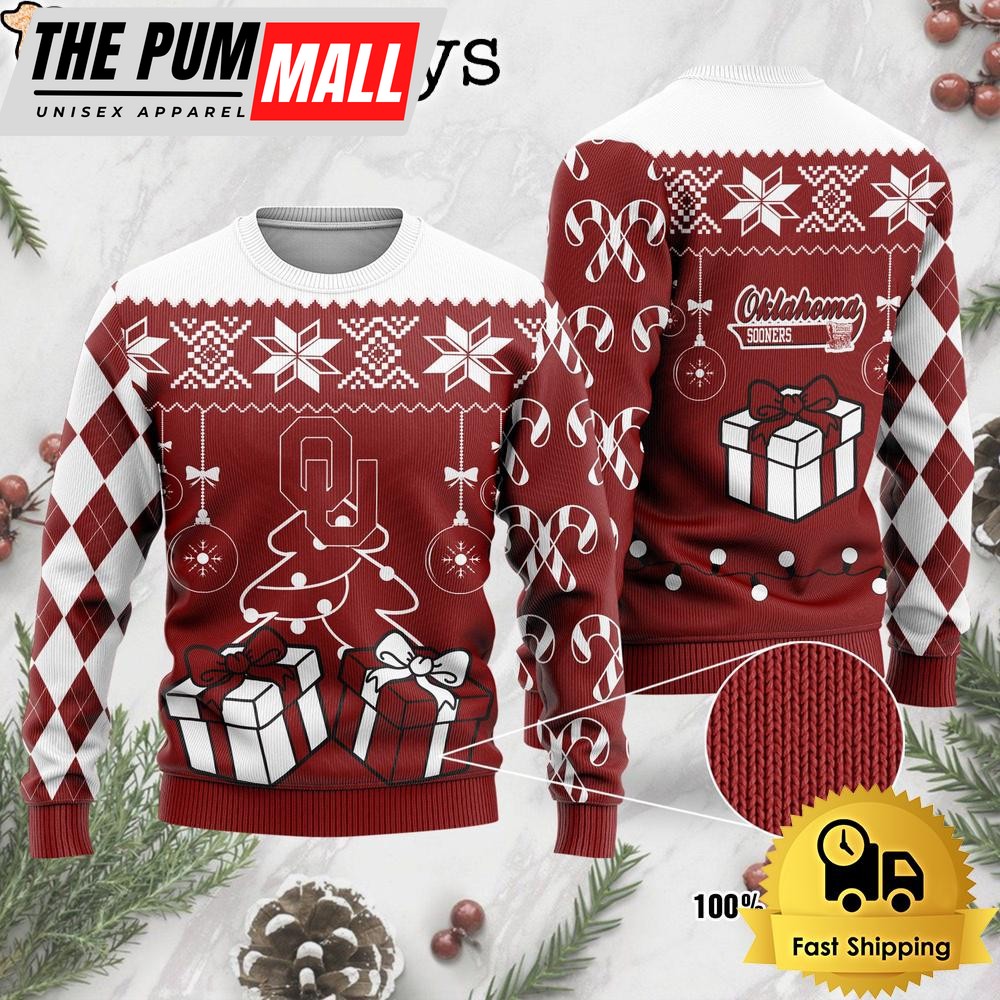 NCAA Oklahoma Sooners Tree Christmas Ugly Sweater