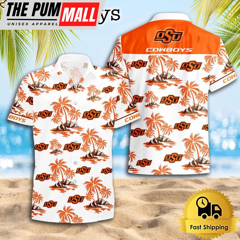 NCAA Oklahoma State Cowboys Coconut Island Logo Hawaiian Shirts