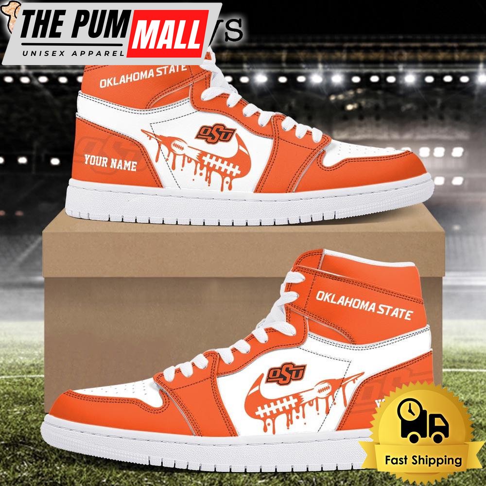 NCAA Oklahoma State Cowboys Grunge Style Custom Air Jd 1 Shoes