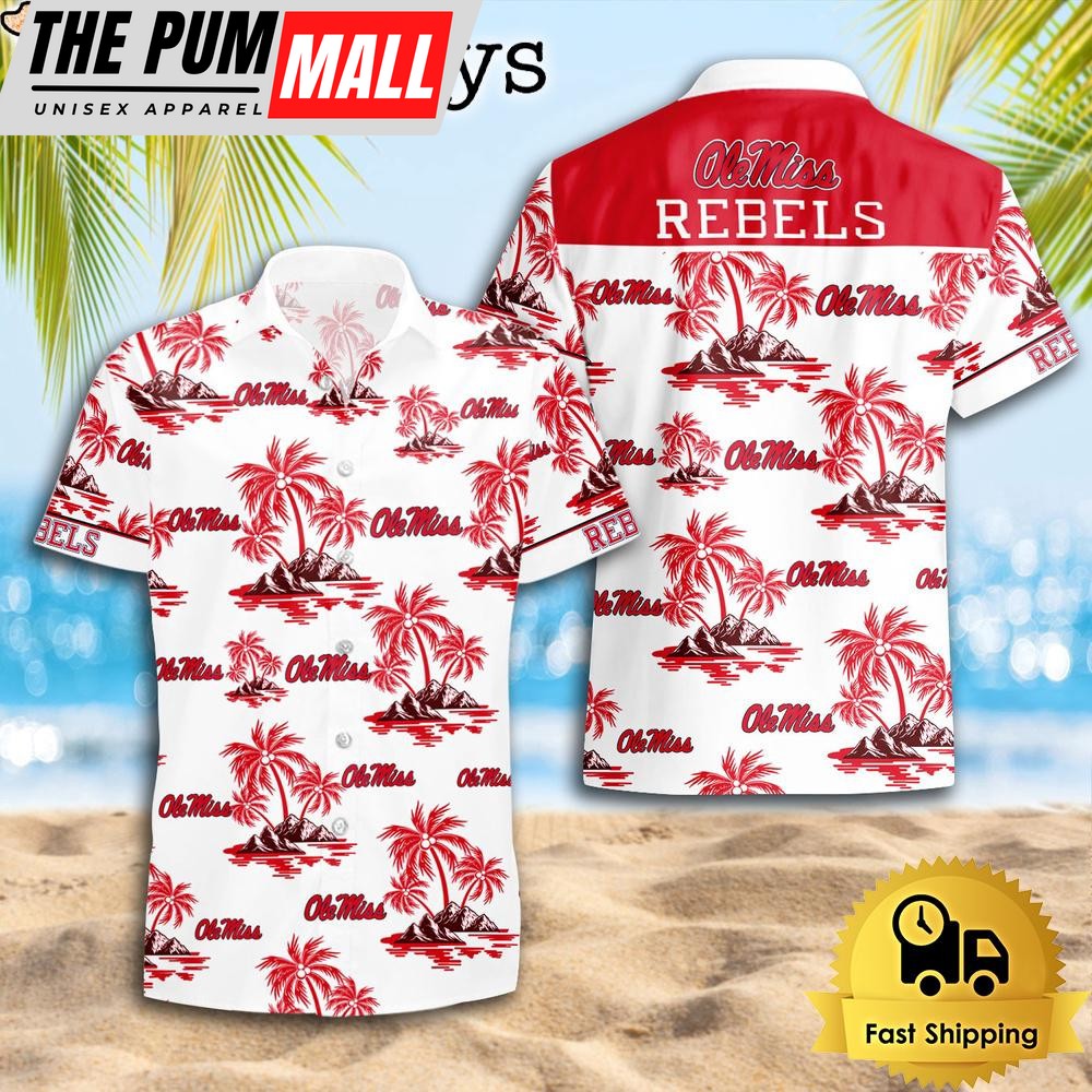 NCAA Ole Miss Rebels Coconut Island Logo Hawaiian Shirts
