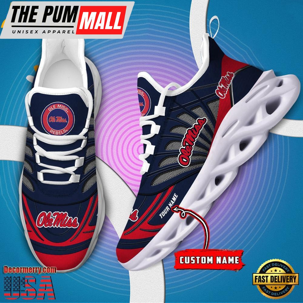NCAA Ole Miss Rebels Custom Name Design Max Soul Shoes Sneaker