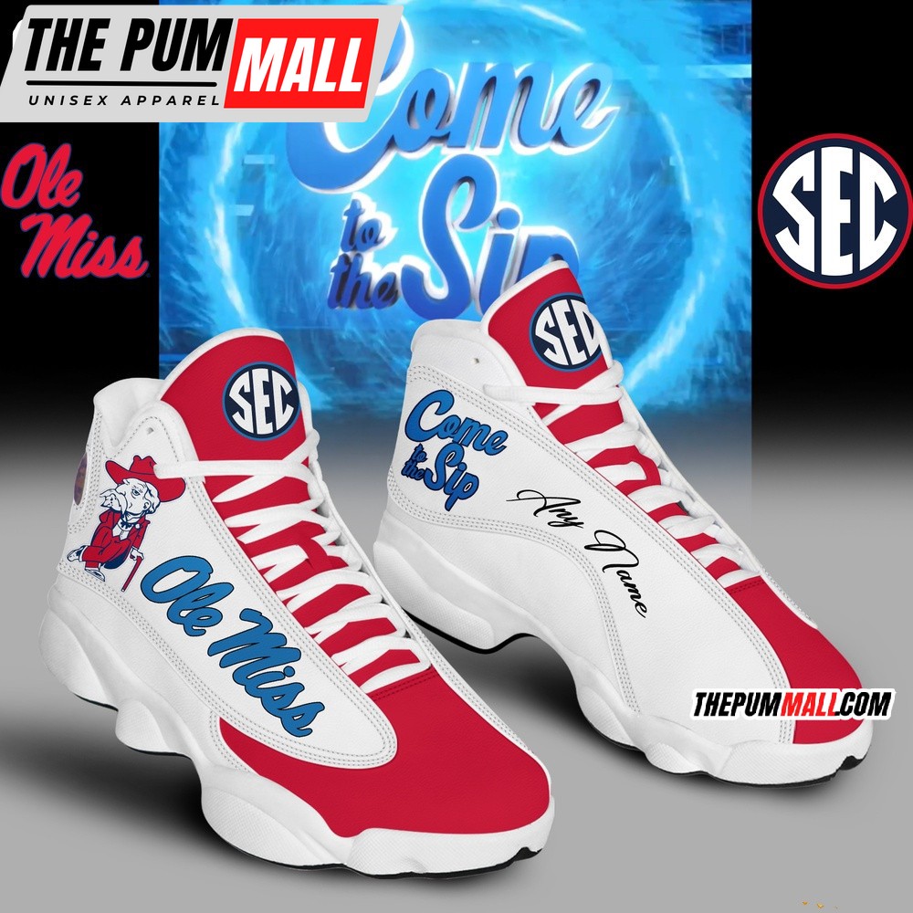 NCAA Ole Miss Rebels Football Team Air Jd 13 Shoes