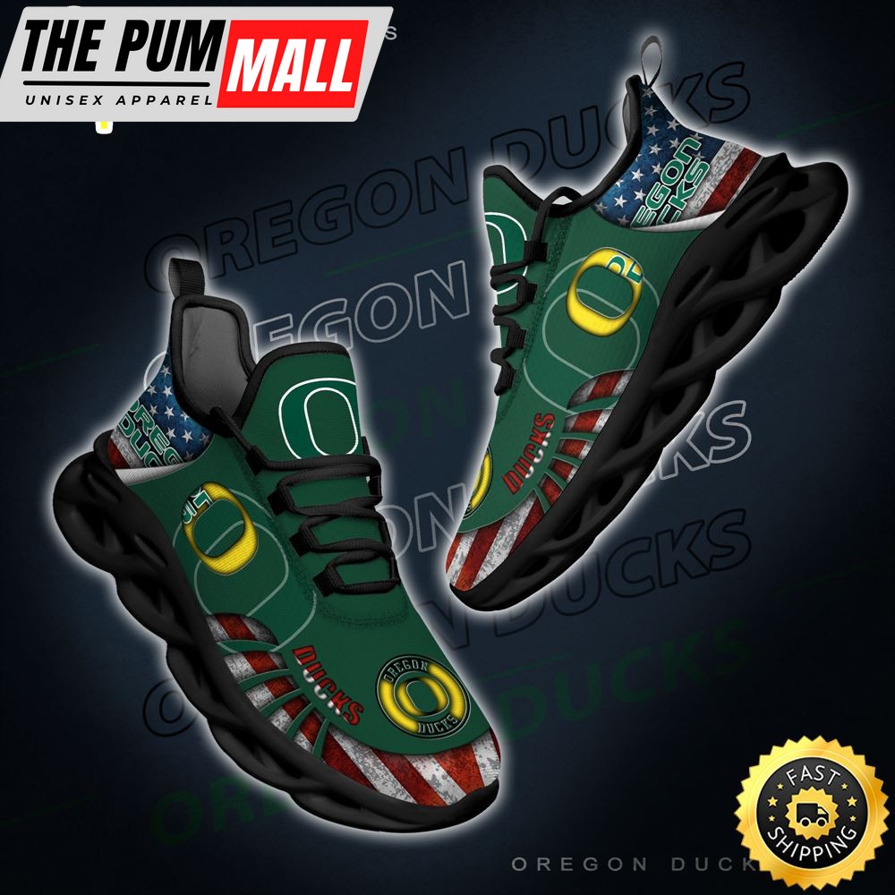 NCAA Oregon Ducks Black And White Clunky Shoes New Style For Fans