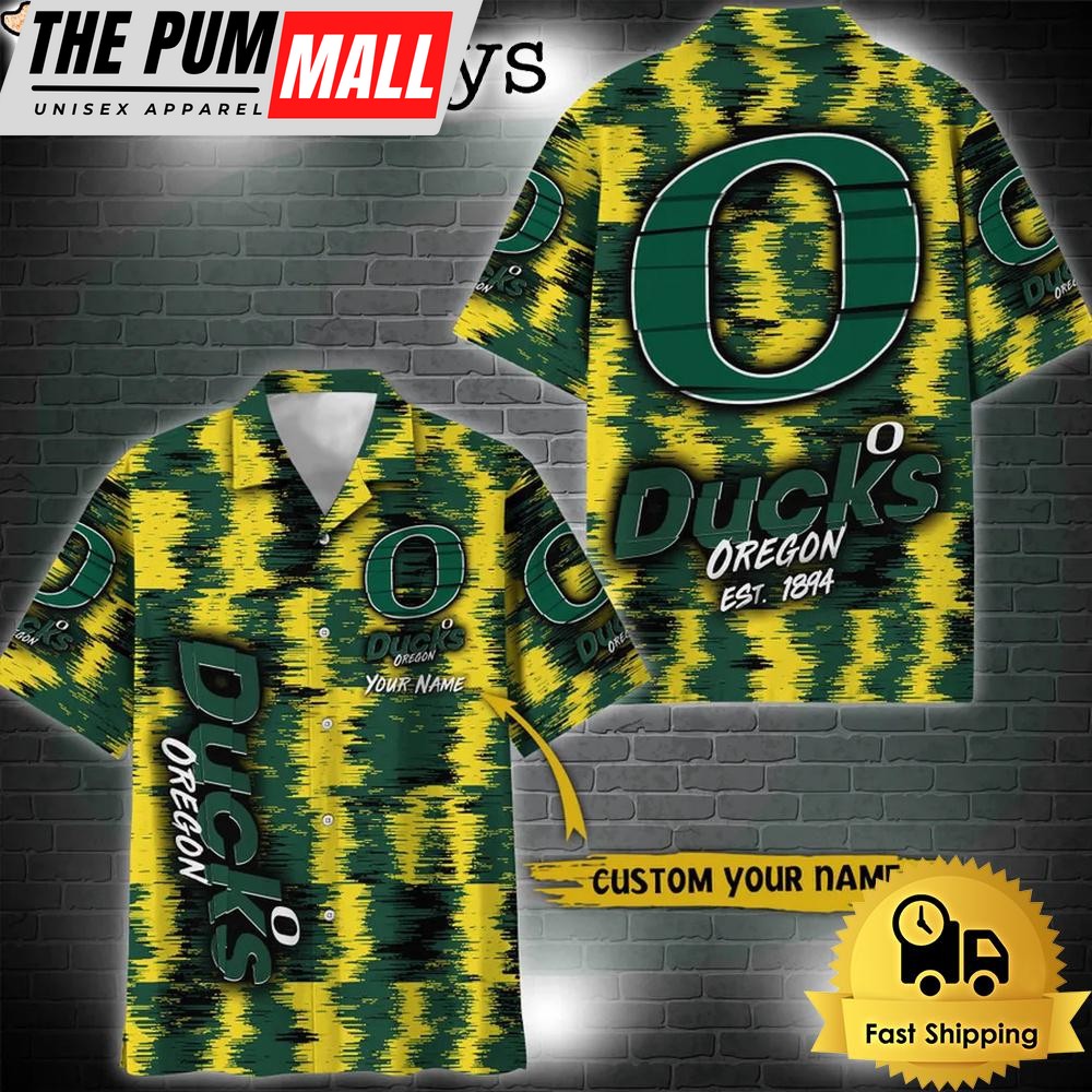 NCAA Oregon Ducks Custom Ikat Hawaiian Shirt