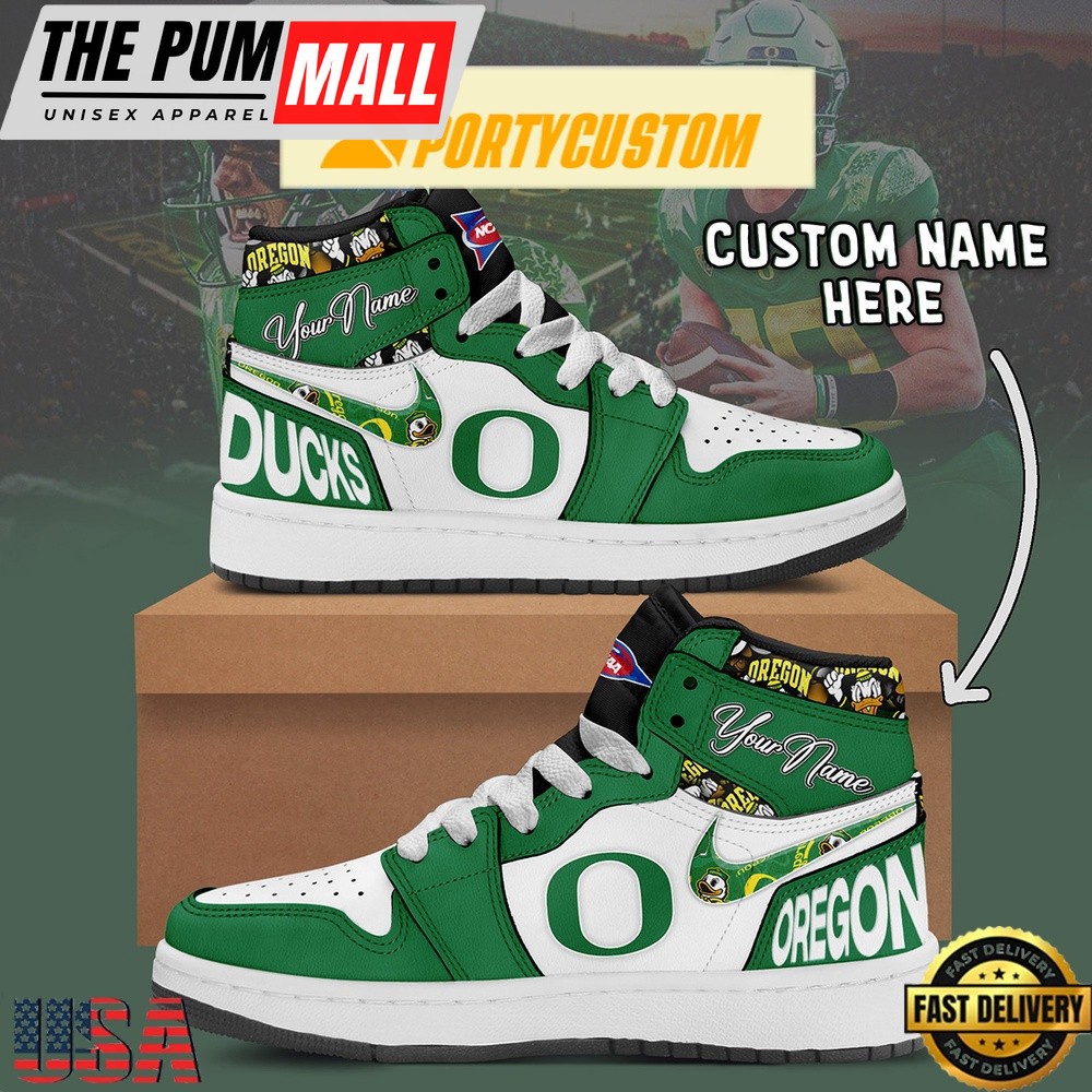 NCAA Oregon Ducks Custom Name Air Jd 1 Shoes Running Sneakers For Men Women