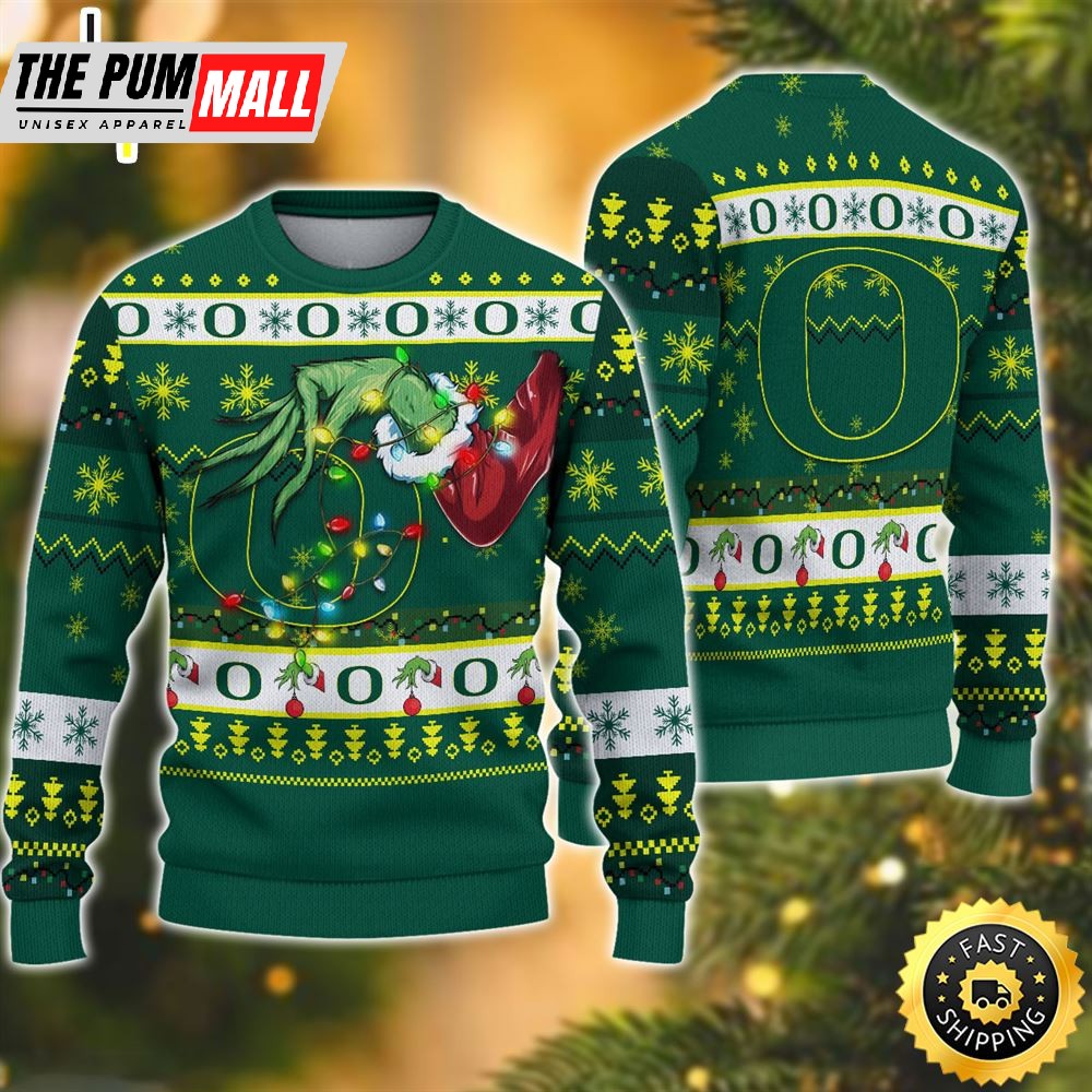 NCAA Oregon Ducks Grinch Christmas Ugly Sweater