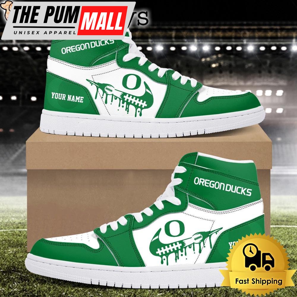 NCAA Oregon Ducks Grunge Style Custom Air Jd 1 Shoes