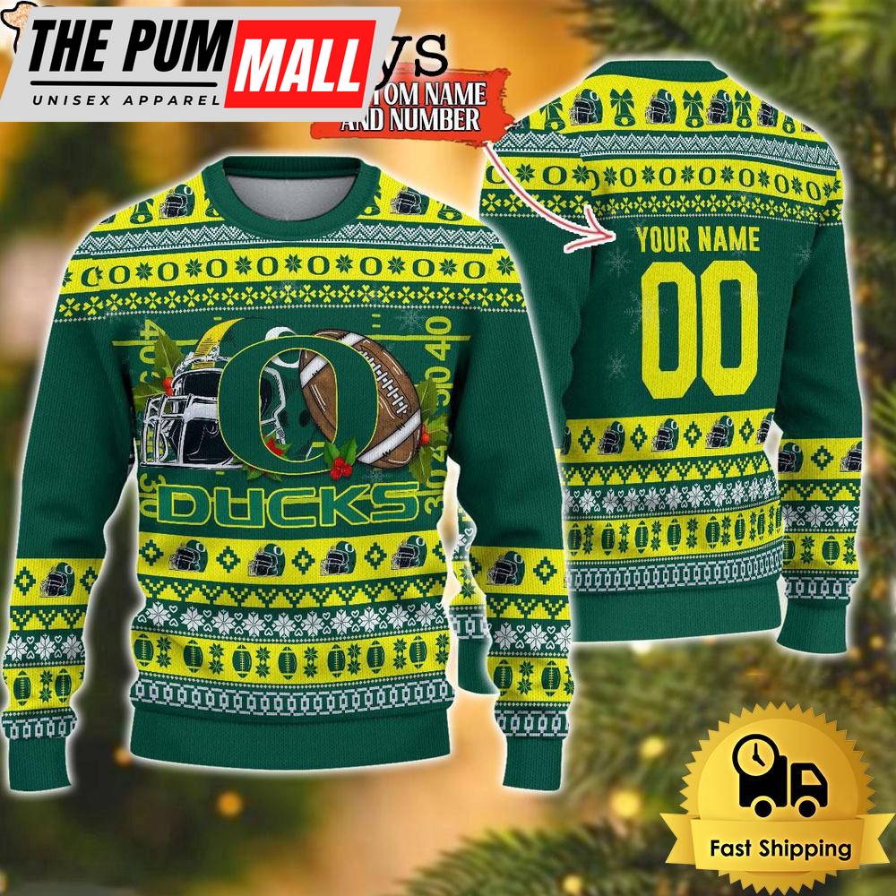 NCAA Oregon Ducks Logo Football Ugly Christmas Sweater