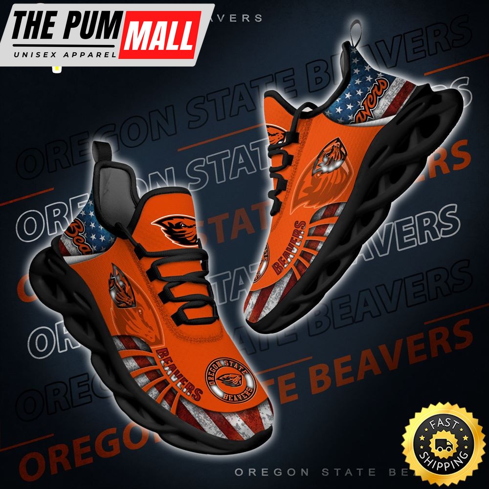 NCAA Oregon State Beavers Black And White Clunky Shoes New Style For Fans