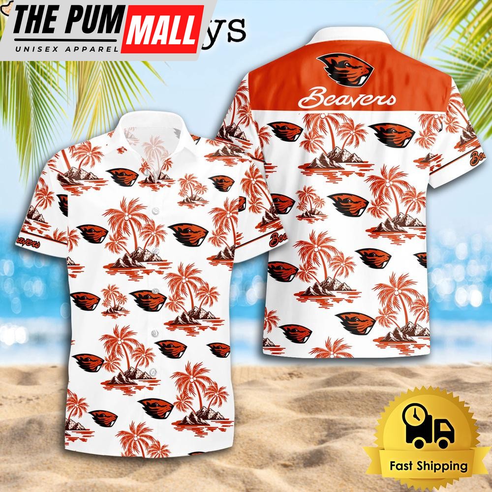 NCAA Oregon State Beavers Coconut Island Logo Hawaiian Shirts
