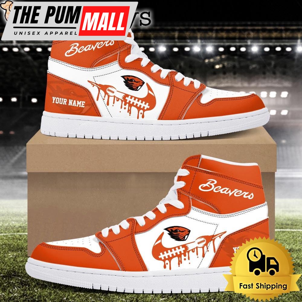 NCAA Oregon State Beavers Grunge Style Custom Air Jd 1 Shoes