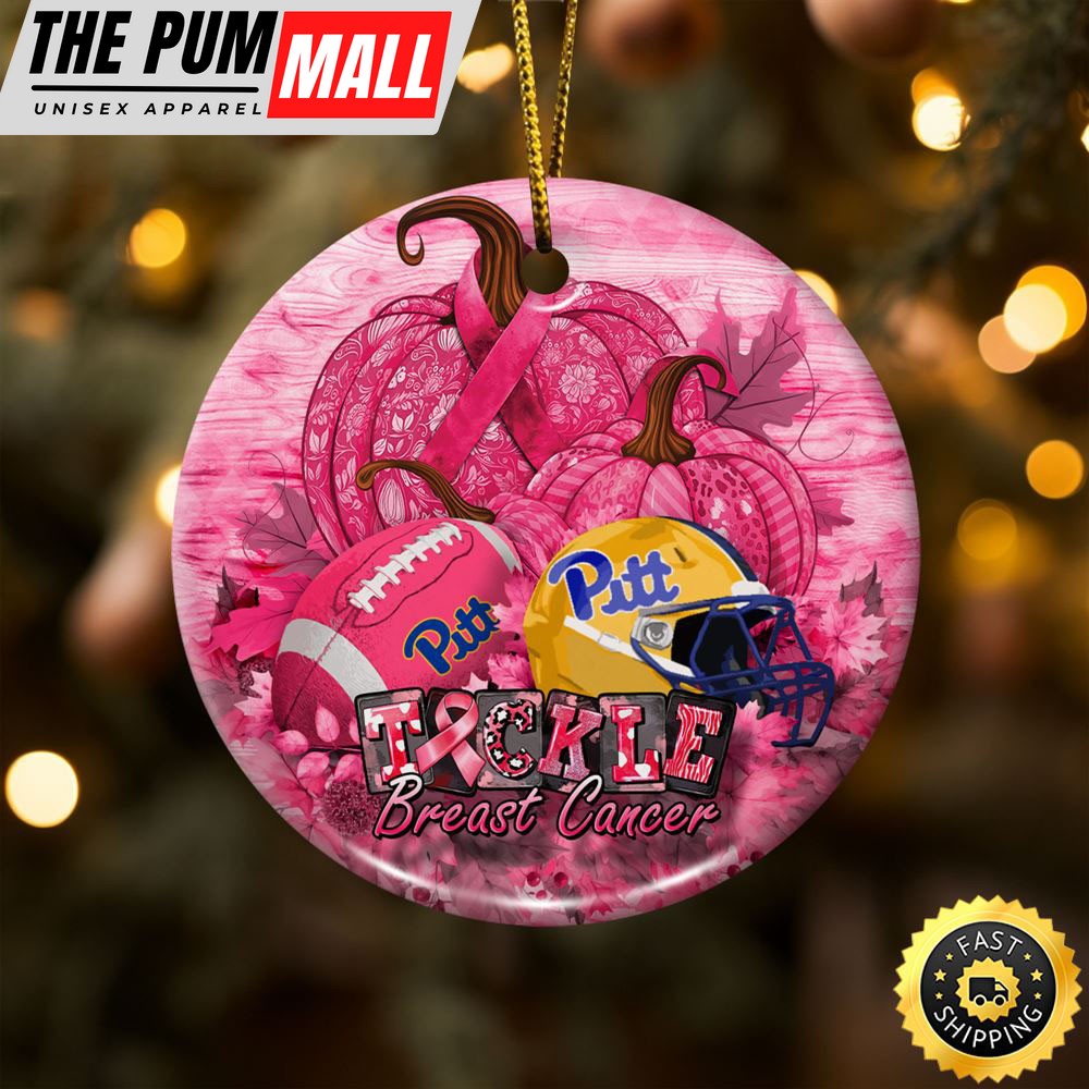 NCAA Pittsburgh Panthers Breast Cancer And Sport Team Ceramic Ornament Limited Edition