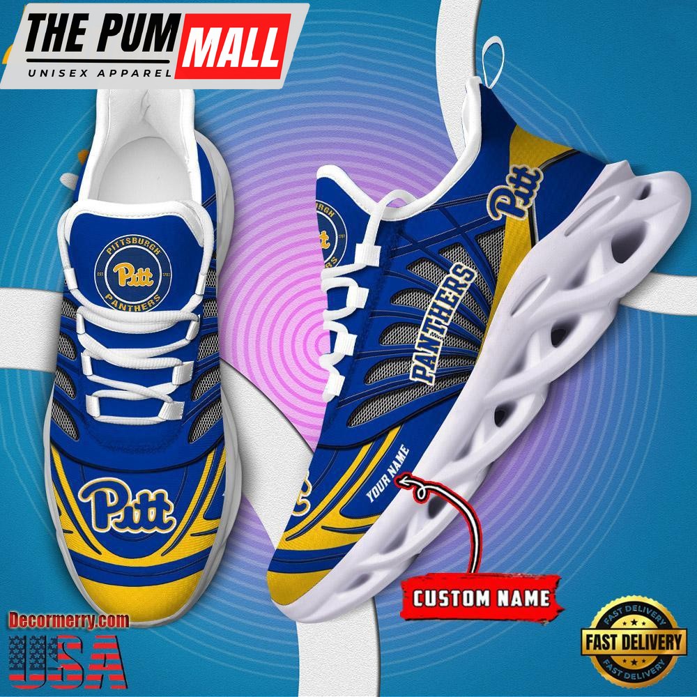 NCAA Pittsburgh Panthers Custom Name Design Max Soul Shoes Sneaker