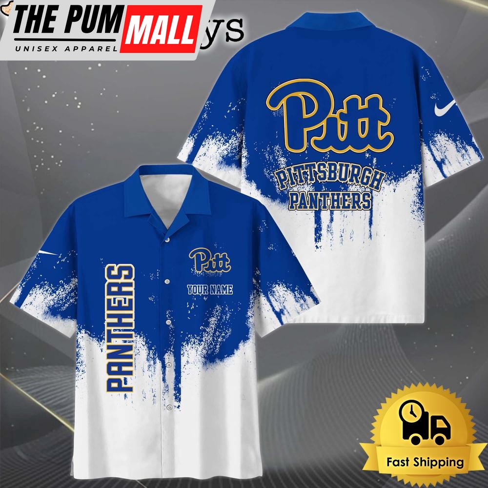 NCAA Pittsburgh Panthers Custom Paint Splatter Logo Hawaiian Shirt